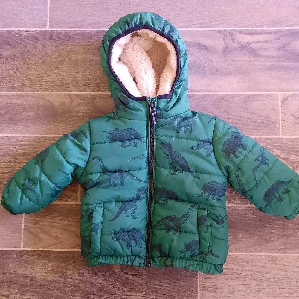 Oshkosh Green Dinosaur Coat 12MO